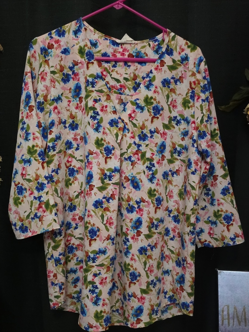 Betsey Boutique Shop SZ XL Floral V-Neck Sleep Tunic in Multi-Color